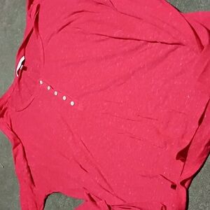 Victoria's Secret Red Long Sleeve Tee Size Xl-btb